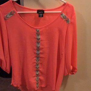 Coral sheeth blouse